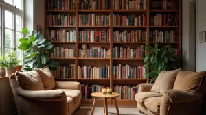 Biblioteczka w salonie