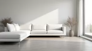 Jaka podłoga do białych mebli w salonie