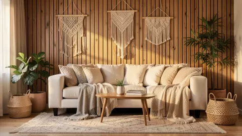 Przytulny salon boho